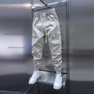  Dạo Phố Quần Dài Đến Mắt Cá Chân Nam Xuân Hè Mỏng Phong Cách Màu Trơn Slim-fit Quần Skinny Phù Hợp Với Nam Phiên Bản Hàn Quốc Thời Trang Thanh Niên Nhiều Túi Thẳng @ - 