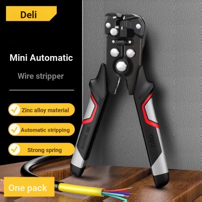 [Deli] Kìm tuốt dây tự động 22cm Kìm uốn dây Mini đa chức năng Kìm cắt dây Kìm thợ điện Kìm kéo dây 
