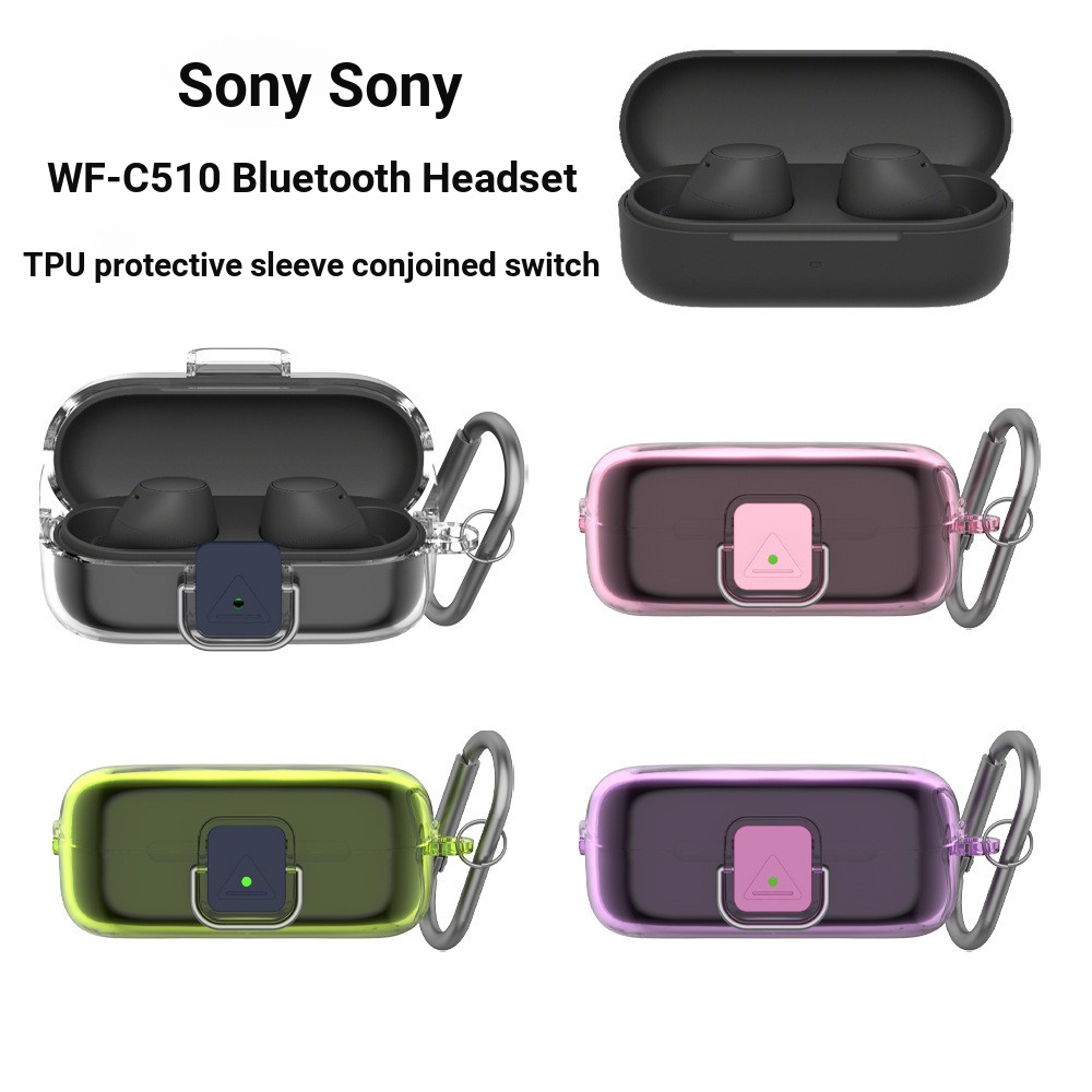 Thích hợp cho Hộp đựng tai nghe Bluetooth Sony Sony WF-C510 Vỏ bảo vệ TPU trong suốt Công tắc khóa l