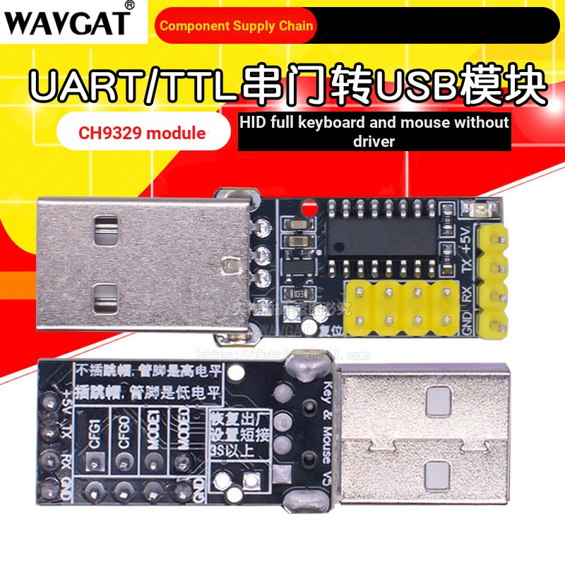 CH9329 Module UART / TTL Cổng Nối Tiếp Sang USB HID Full Bàn Phím Chuột Hộp Phát Triển Trò Chơi Miễn