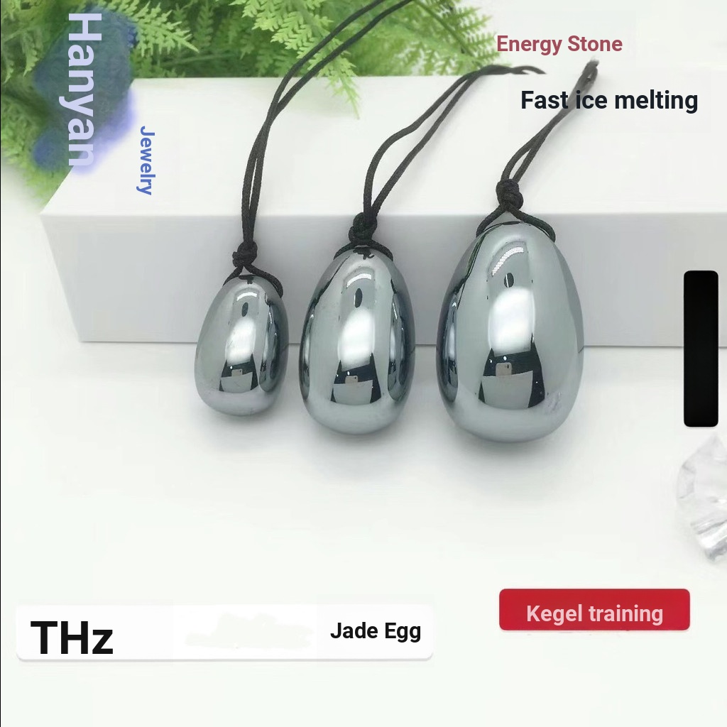 Han Yan-Natural Terahertz Đá Năng Lượng Hình Trứng Ngọc Đào Tạo Kegel