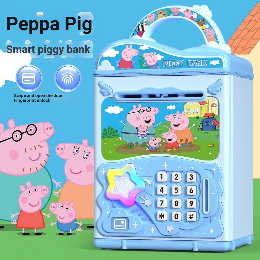 [BB] Piglet Peppa Piggy Bank Girl Giá trị cao Piggy Bank Boy Công chúa Mã Vân tay Khóa Piggy Bank