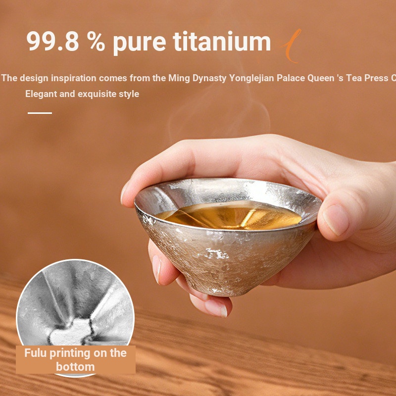 [Titan] Cốc trà Kung Fu titan nguyên chất Bầu Titan nguyên chất Master Cup Cốc trà titan nguyên chất