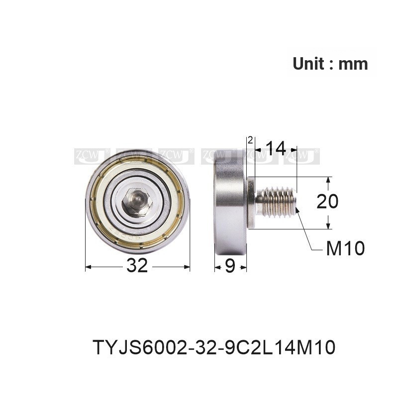 NTBG32-12 Nam Ren Vòng Bi Plus Rod 6002 Kim Loại Vít Vòng Bi Hướng Dẫn Vòng Bi BJL15 * 32 * 9 Mới