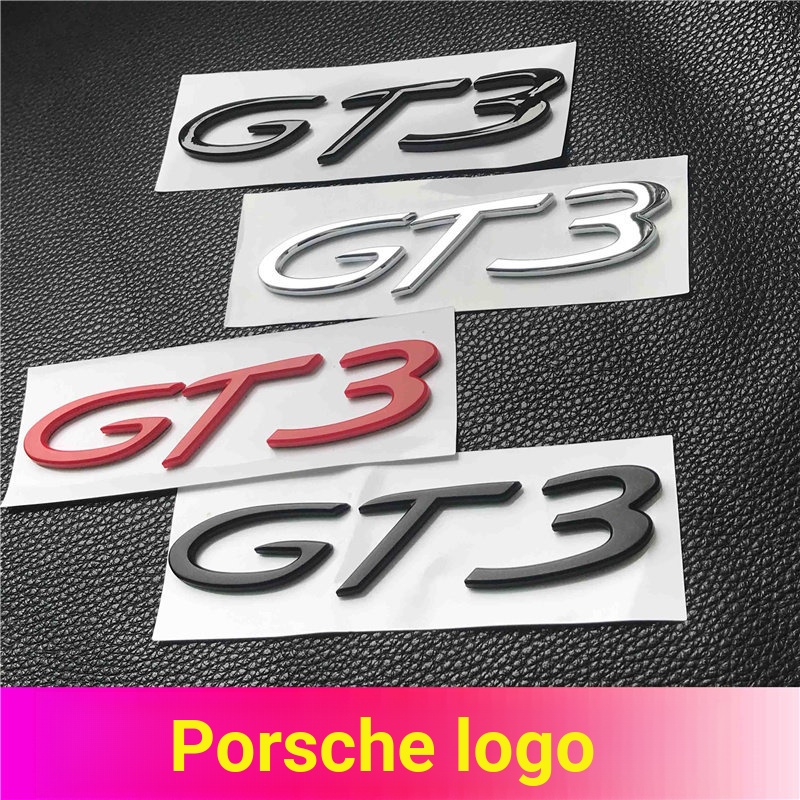 PORSCHE Logo Ô Tô 911 Carrera Sửa Đổi GT3 Chữ Logo PORSCHE Thân Sau GT4 Đen Logo Tiếng Anh
