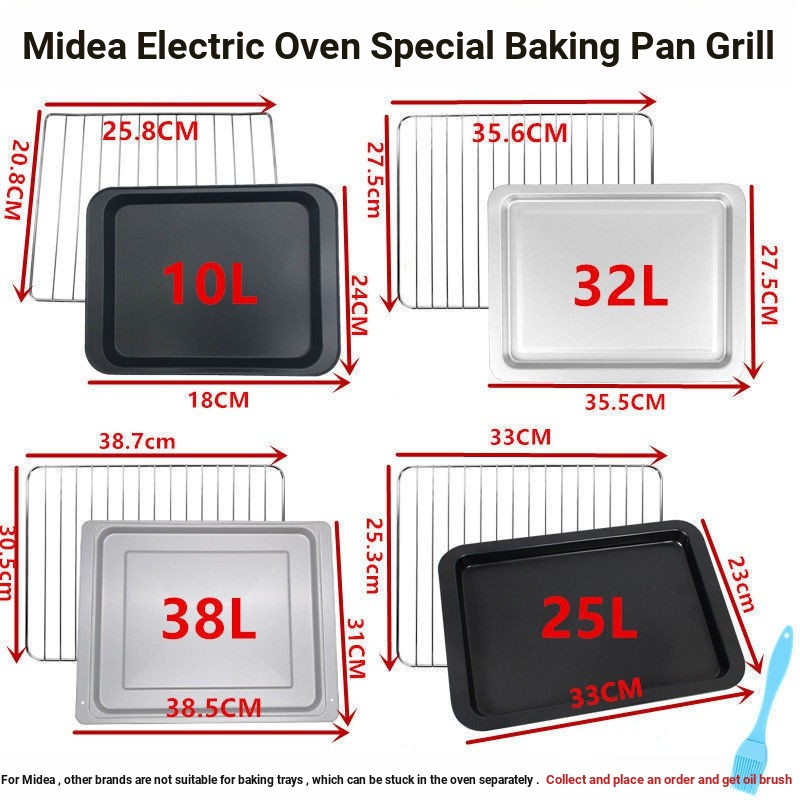 Midea Lò Nướng Điện Khay Nướng Bánh Giá 10L 25L 32L 38L Lò Nướng Giá Khay Đựng Dầu Phụ Kiện Khay Nướ