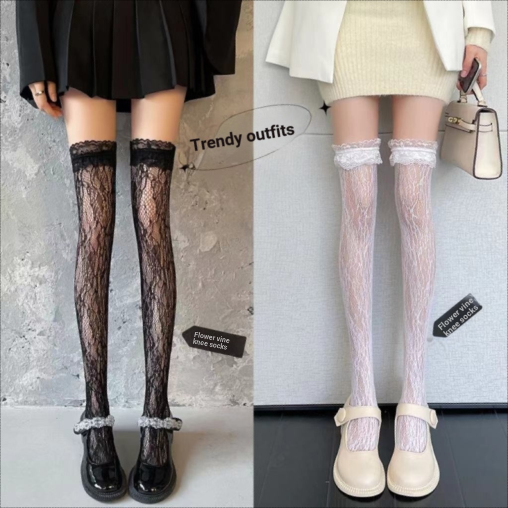 Ngọt Ngào Mát Niche Ren Vớ jk Ren Vớ lolita Trắng Ren lolita Bê Tất Nữ Giữa Ống Tất