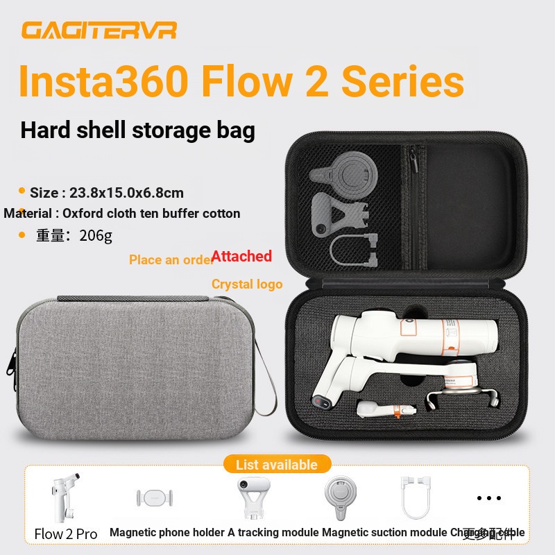 Thích hợp cho Shadow Stone Insta360 Flow 2 Pro Túi lưu trữ Hộp bảo vệ ổn định điện thoại di động Flo