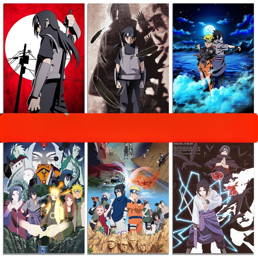Naruto Poster Dán Tường anime Nhật Bản Poster Poster Dán Tường Naruto Poster Itachi Sasuke Phòng Ngủ