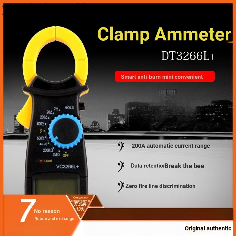 Kẹp Ampe kế DT3266L Kẹp vạn năng VC3266L + Màn hình kỹ thuật số Kẹp Dây đeo Buzzer Chống dây lửa