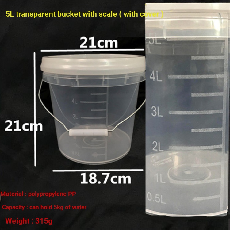 Tyk Khử Trùng Ngâm Xô Có Nắp Cân Xô 5 Lít 10L20 Lít Thẩm Mỹ Viện Kín Nhựa Trong Suốt Dày Xô DZWS