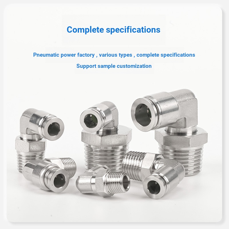 Giá thấp Khớp khí nén Seckill Thép không gỉ PL Nam Ren Góc phải Khuỷu tay khí nén Khớp PL6-02 / 8-02