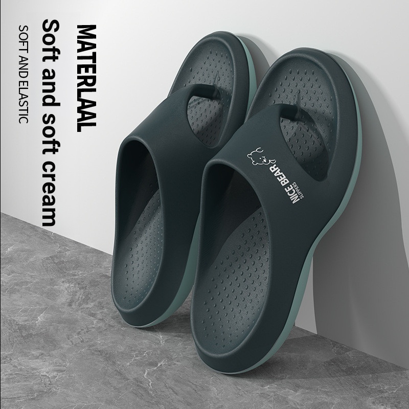 Flip-Flops Nam Flip-Flops Đi Chơi Dép Nam Boutique Giày Nam Hoạt Hình Gấu Flip-Flops Nam Fli