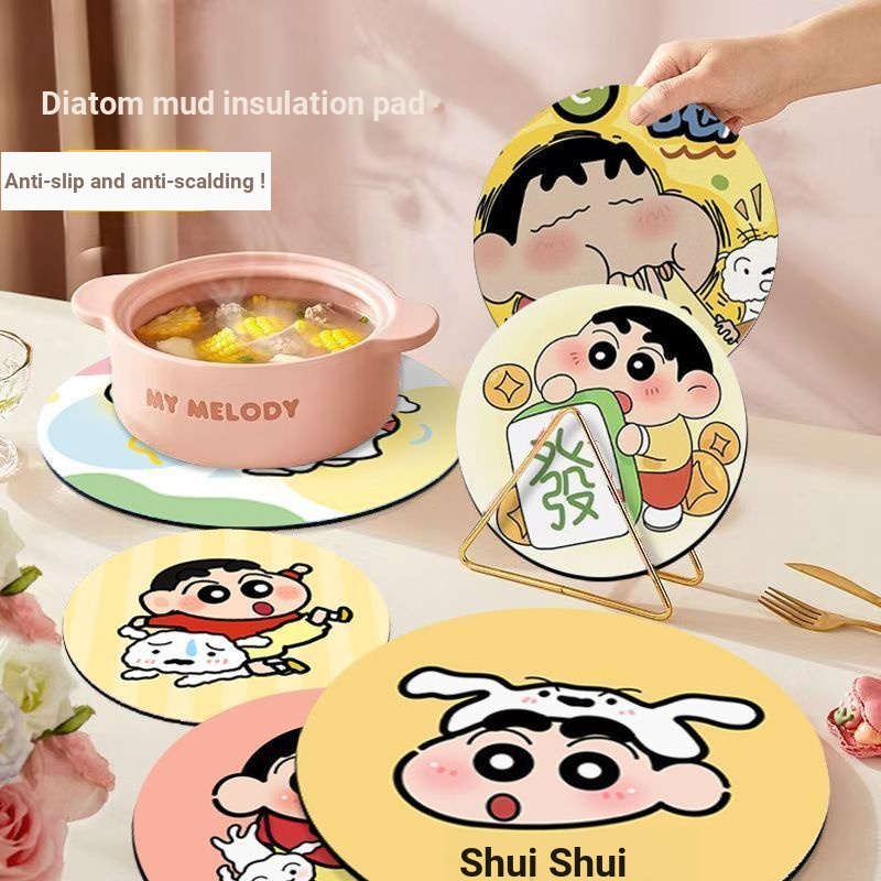 Crayon Shin-Chan Mềm Diatom Bùn Crayon Shin-Chan Coaster Bàn Bếp Crayon Shin-Chan Thoát Nước Thảm Vậ