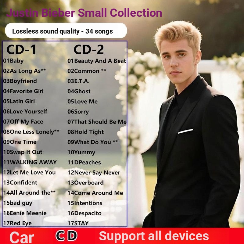 Justin Bieber Justin Bieber.Bieber 's Choice Collection Car Music Car CD Lossless