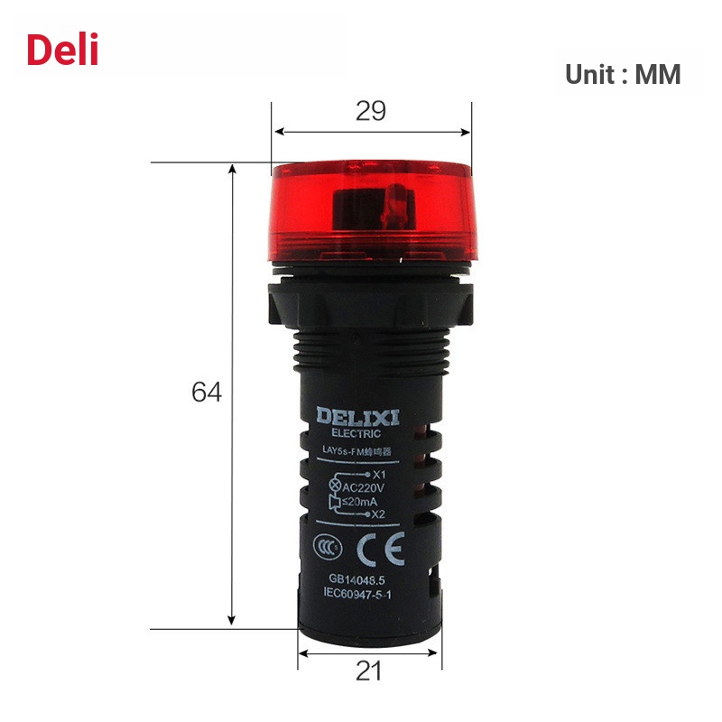 ❈ ('・ ❈ ・') Delisi Buzzer AD16-22SM Loại nhấp nháy 24V