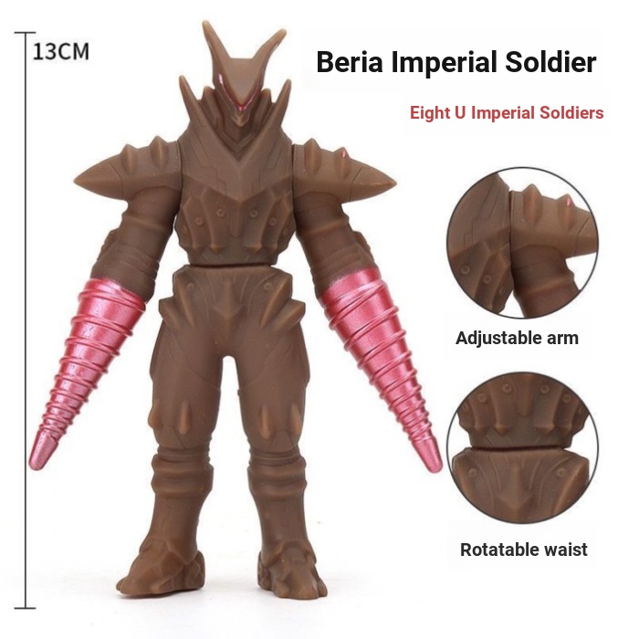 13cm Cao Su Mềm Ultraman Bellia Imperial Soldier Siêu Nhân Quái Vật Búp Bê Bé Trai Đồ Chơi Trẻ Em Di