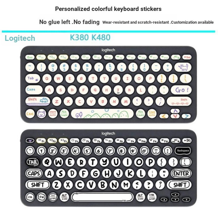 Logitech k380 Máy Tính Để Bàn Phím Miếng Dán k480 Anime Đơn Giản Dễ Thương