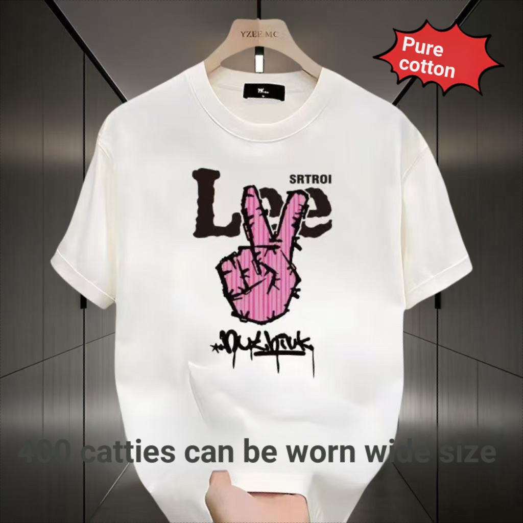 100-170KG Plus Size Áo thun Plus Size Áo thun nam dáng rộng 200kg Plus Fat Plus Size Áo thun ngắn ta