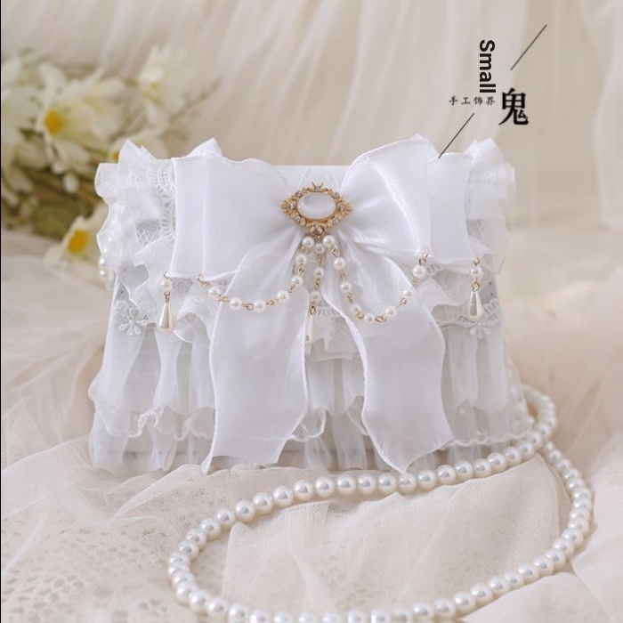 Fairy lolita Gentle lolita Túi xách tiệc trà thanh lịch phù hợp với túi xách ren trắng nguyên bản