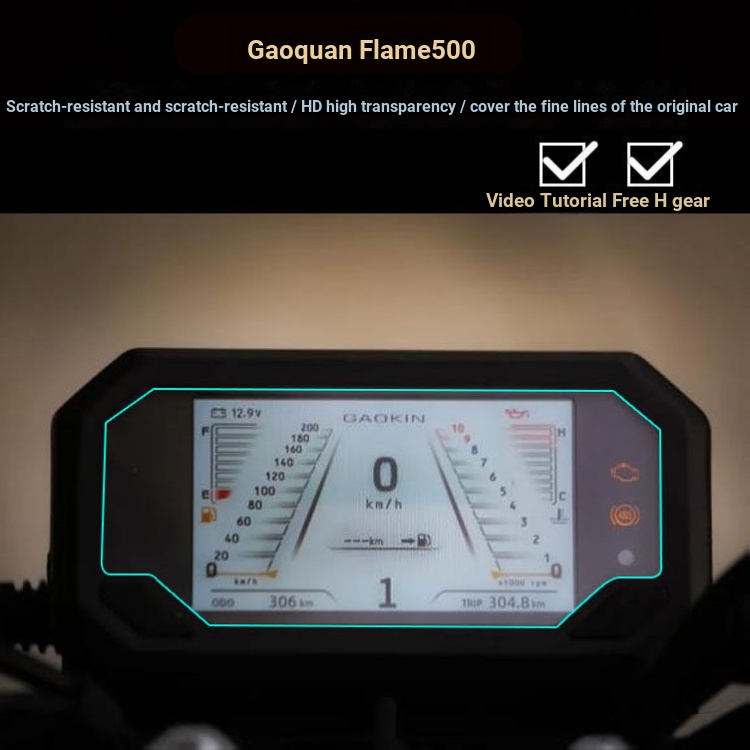 Thích hợp cho phim nhạc cụ Gaojin Flame500 Màn hình LCD xe máy GK500-2 Bảng điều khiển nhạc cụ Phim 