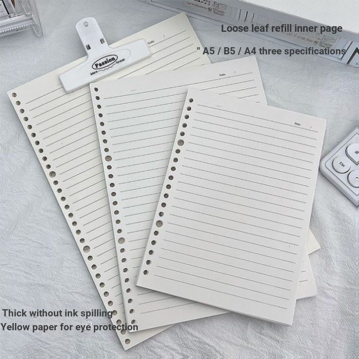 B5 Sổ tay nạp lại lá rời 20 lỗ A5 Lá rời 26 lỗ B5 Dòng ngang Lõi bên trong 100g Chuyên dụng 6 lỗ Lõi