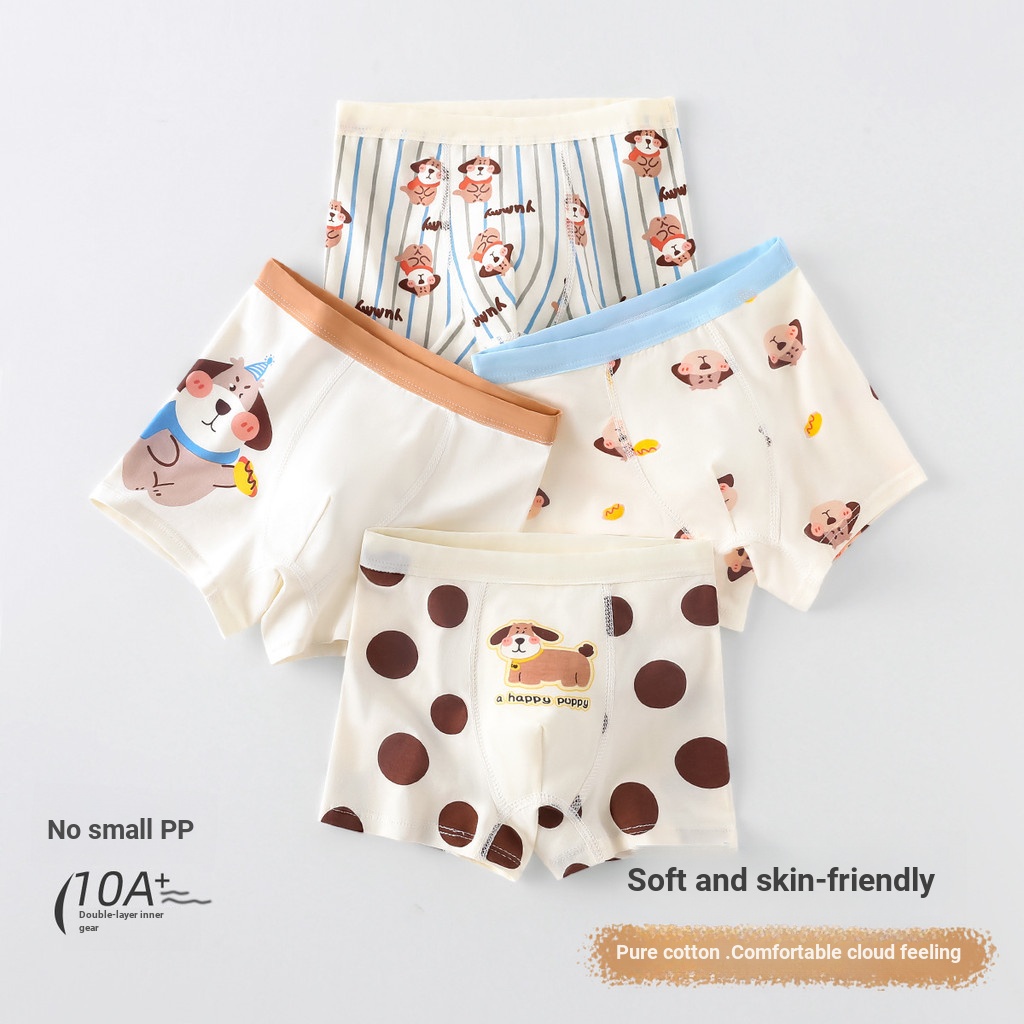 Quần Lót Bé Trai Trẻ Em Cotton Nguyên Chất Loại A Quần Đùi Boxer Quần Lót Bé Trai Boxer Quần Đùi Khô