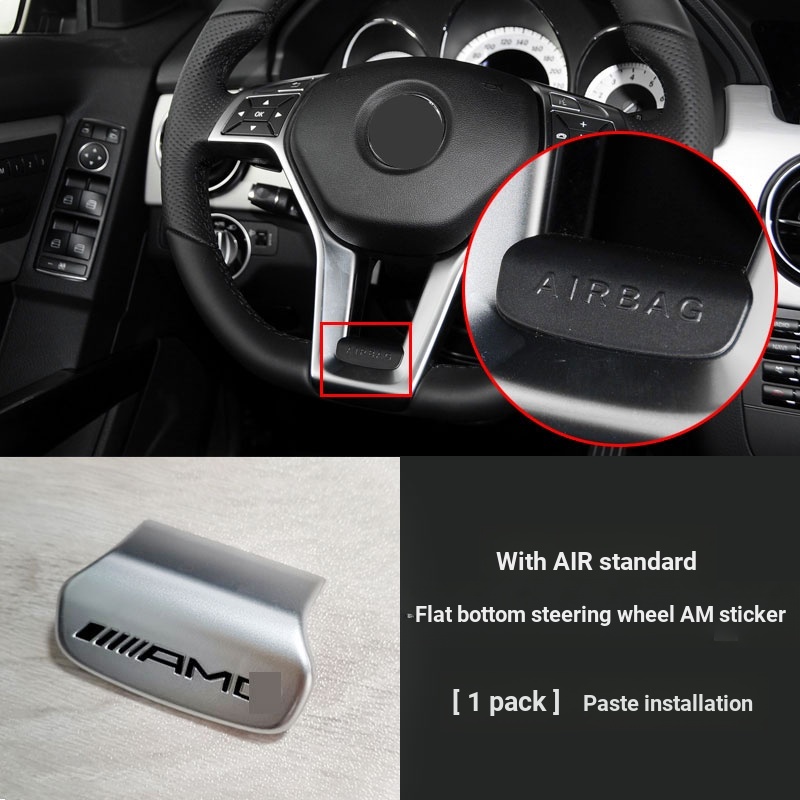 Benz cũ C63 E63 GLA CLA GLK sửa đổi vô lăng AMG logo trang trí A45 dán xe SLK