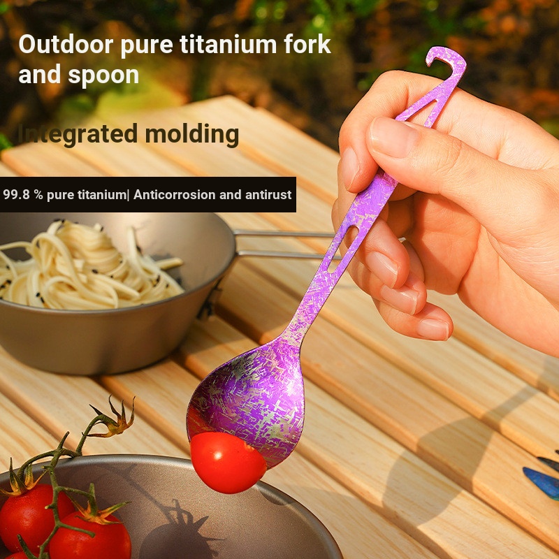 Mất Bán Hàng Titan Nguyên Chất Thìa Nĩa Titan Nguyên Chất Thìa Màu Titan Ngoài Trời Nguyên Chất Tita