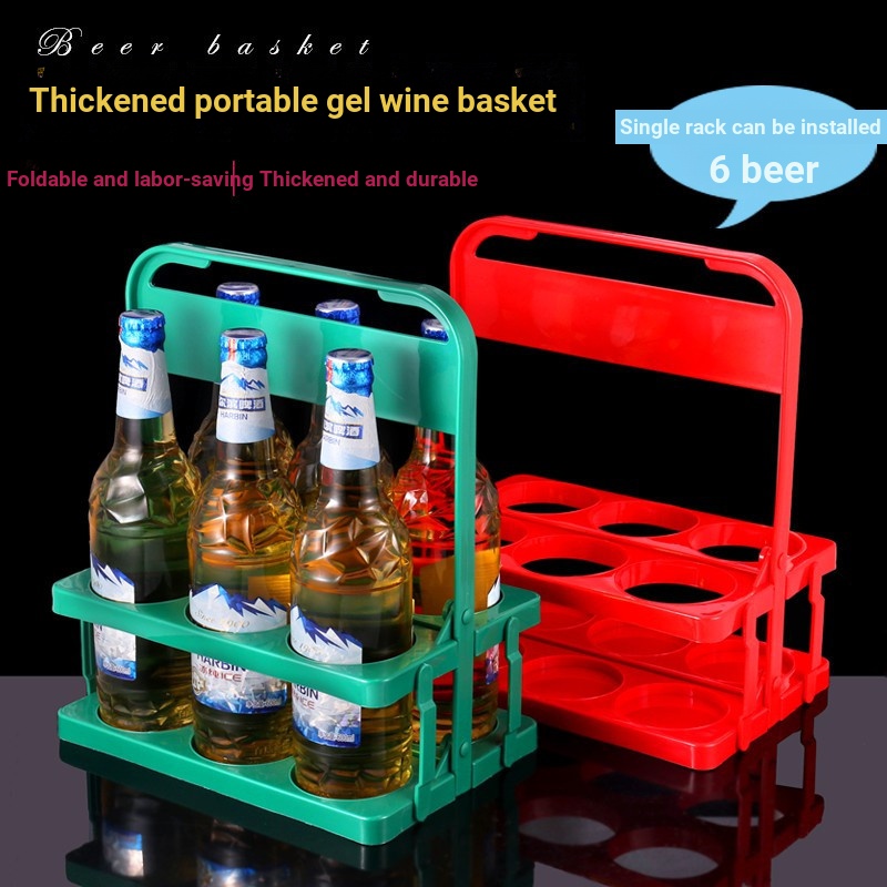 Giỏ Bia Di Động Giỏ Bia Thanh KTV Nhựa Bia Di Động Giá Đựng Rượu Có Thể Gập Lại 6 Chai Giỏ Bia Giá R