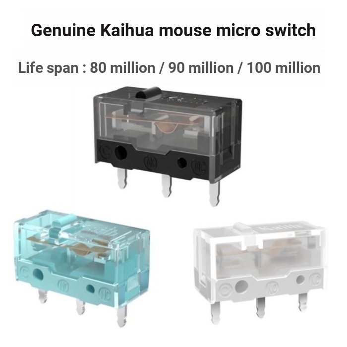Kailh kailh Nút Chuột Micro Switch Đen Mamba Vàng Đen Mamba Lưỡi Trắng Chơi Game 3 Chân