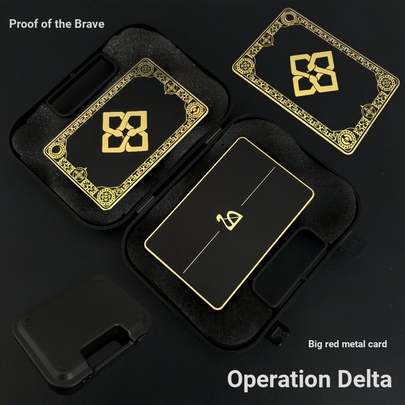 Delta Action Hàng hóa Red Brave Giấy chứng nhận Bộ sưu tập thẻ kim loại S8 Game Season Brave Model