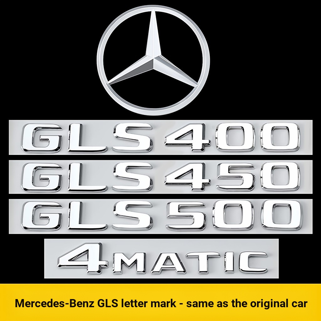 Mercedes-Benz GLS Đuôi Nhãn Dán Nhãn Xe Phía Sau Logo GLS500 450 400 4MATIC Nhãn Từ AMG Nhãn Trang T