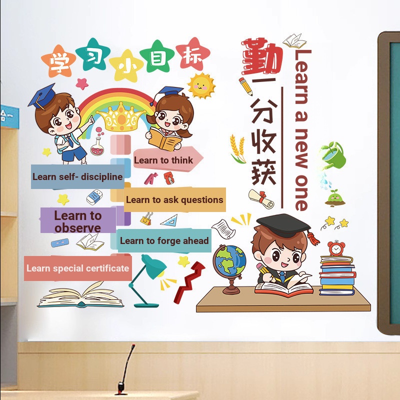 Trang trí lớp học Văn hóa Dán tường Trường tiểu học Hợp đồng Dán tường Sáng tạo Truyền cảm hứng Học 