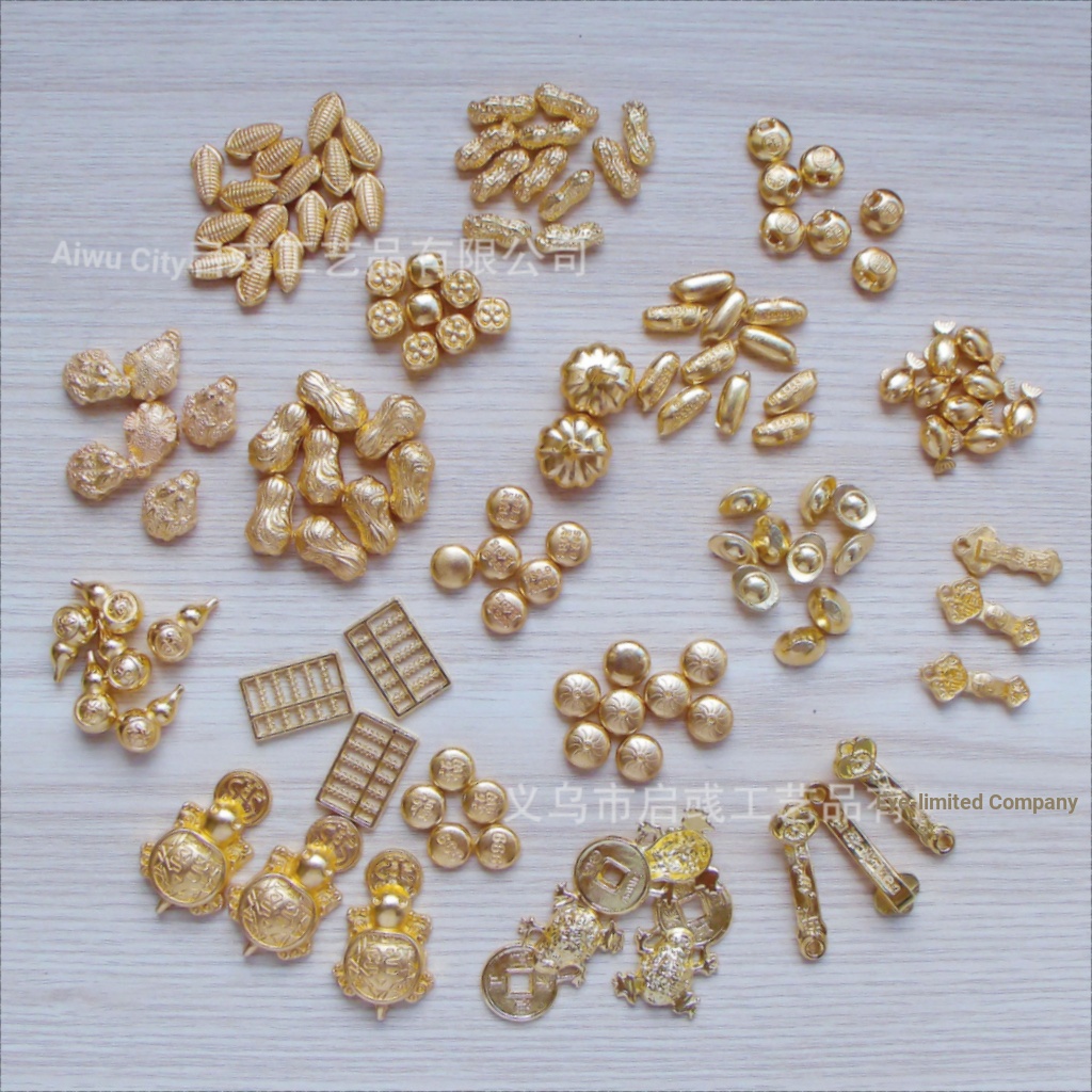 Mini Handmade Tự Làm Hợp Kim Phụ Kiện Thỏi Abacus Đậu Phộng Vàng Đồng Xu Vàng Đậu Vàng Gạo Vàng Hạt 