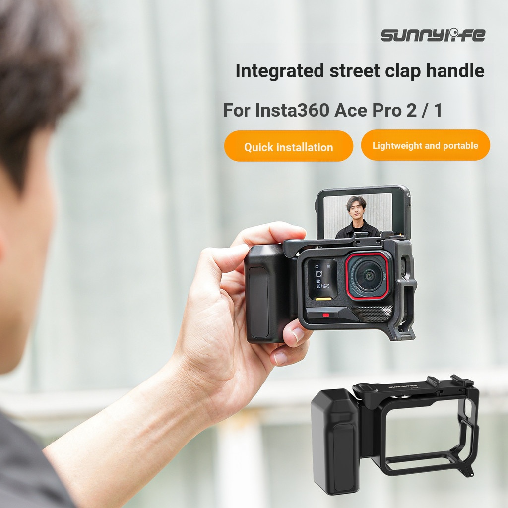 Sunnylife Thích Hợp Cho Insta360 Ace Pro 2 / 1 Tay Cầm Chụp Hình Đường Phố Phát Hành Nhanh Lồng Thỏ 