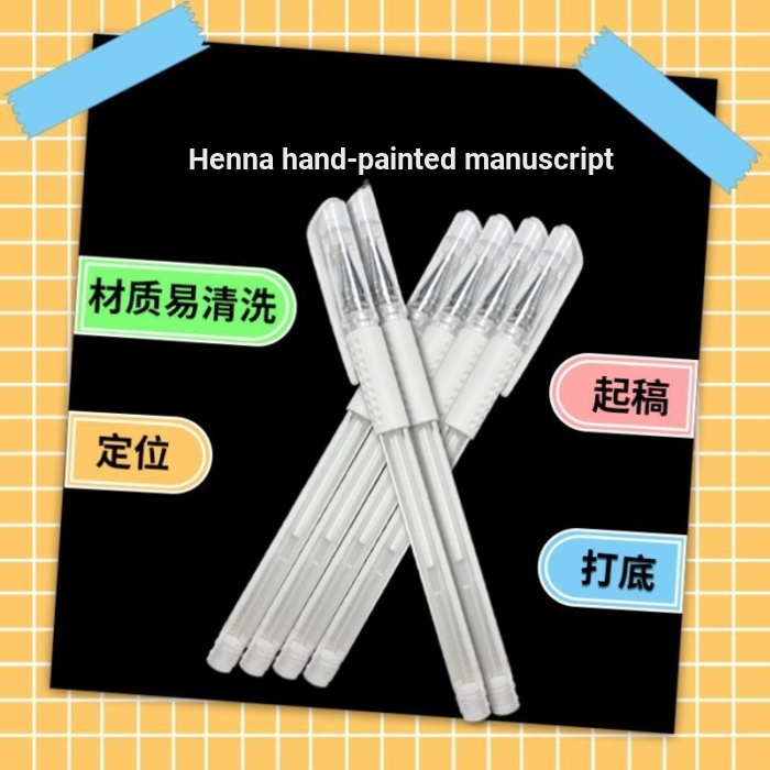 Henna Vẽ Tay Đặc Biệt Trắng Dự Thảo Bút Họa Tiết Soạn Thảo Sơn Lót Da Bút Henna Vẽ Tay Phụ Trợ Dụng 
