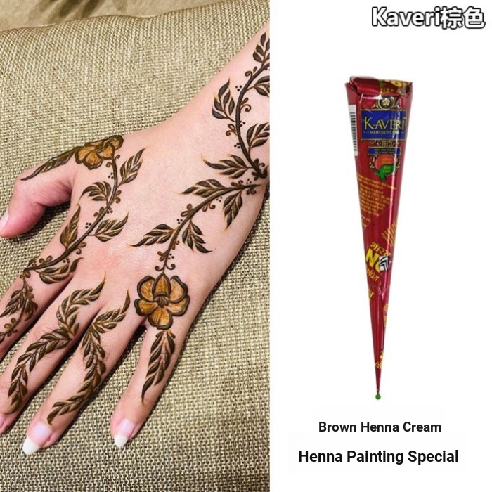 Kaveri Thực Vật Nguyên Chất Nâu Henna Vẽ Tay Kem Ấn Độ Henna Hình Xăm Kem Sơn Cơ Thể Henna Lâu Dài