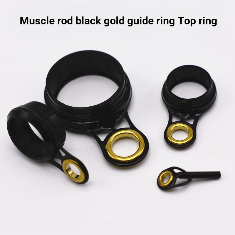 B. b.Guide Ring Rock Rod Black Pressed Gold Wire Ring Rock Rod Guide Eye Golden Rod Rod Rod Light Ch