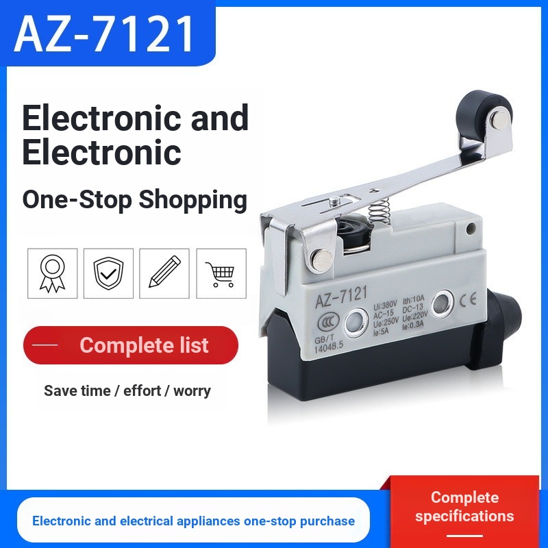 Micro Switch AZ-7121 Loại con lăn TZ-7121 Công tắc đột quỵ loại nhỏ Công tắc giới hạn trỏ tự đặt lại