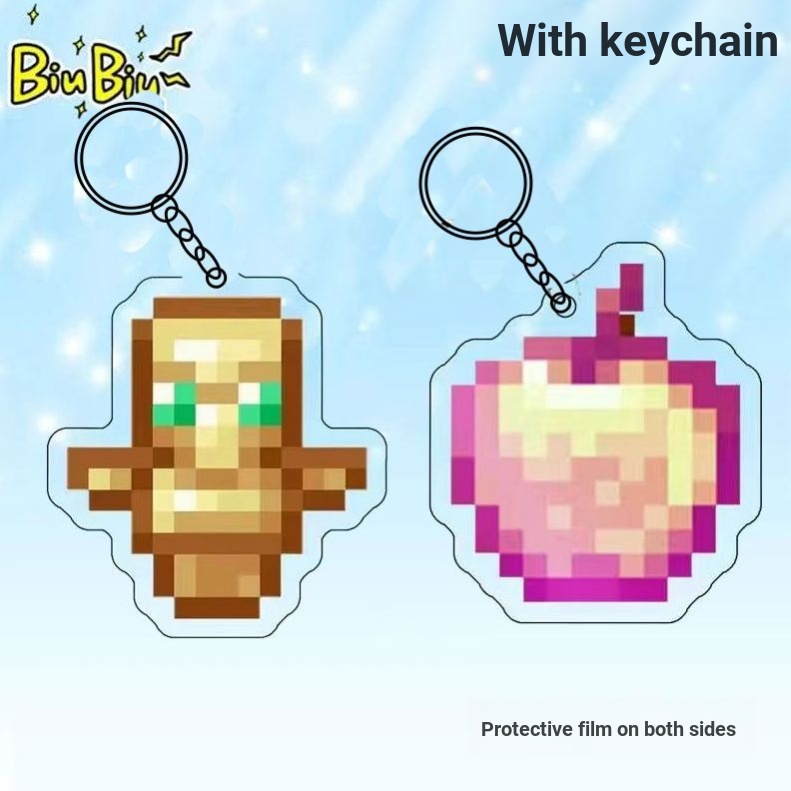 Youchen Chọn Minecraft Hàng hóa Minecraft Móc khóa Undead Totem với Mojin Mặt dây chuyền Acrylic Quà