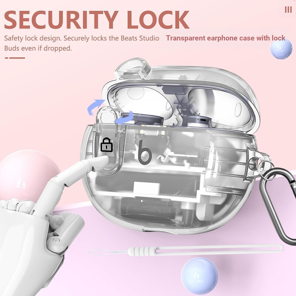 [Vỏ trong suốt chống sốc] Vỏ bảo vệ tai nghe Beats Studio Buds trong suốt Snap-on Beats Studio Buds 