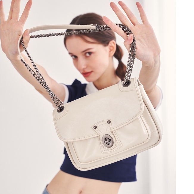 MISCHA Túi Đeo Vai Sức Chứa Lớn Hình Vuông Phong Cách retro Thời Trang