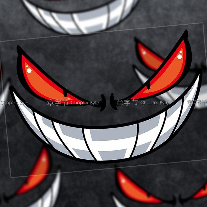 Hl Miếng Dán Phản Quang Chống Thấm Nước Hình Đôi Mắt Quỷ Độc Đáo Trang Trí Xe Hơi / Xe Máy