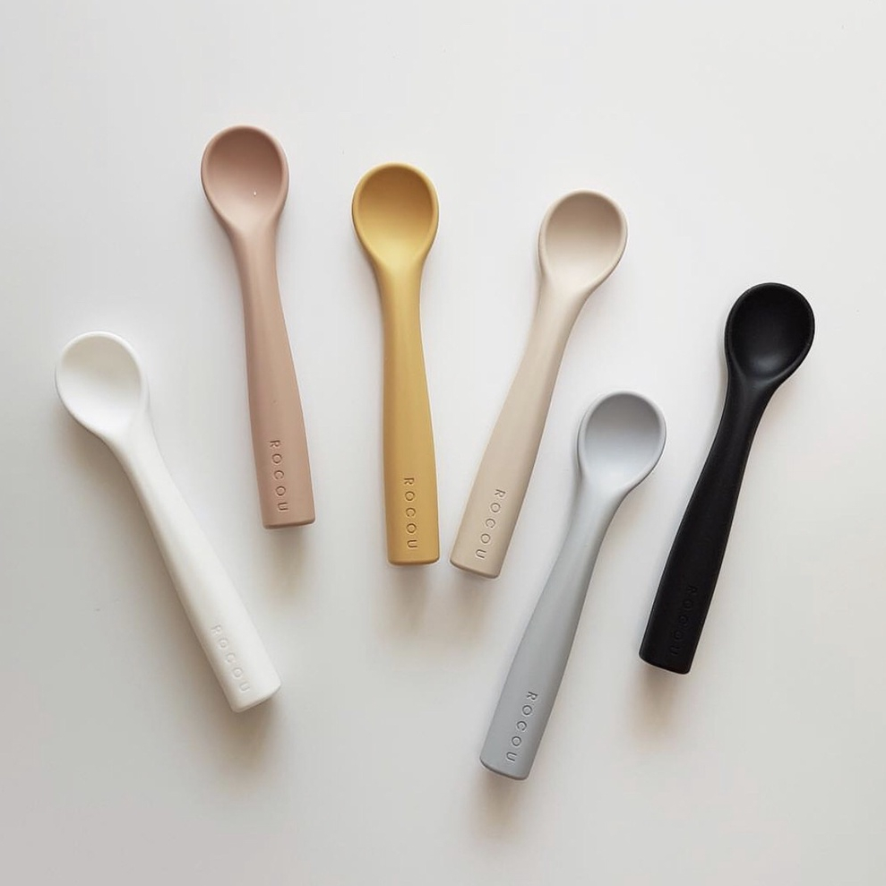 Thìa ăn dặm silicon cao cấp cho bé Rocou Hàn Quốc