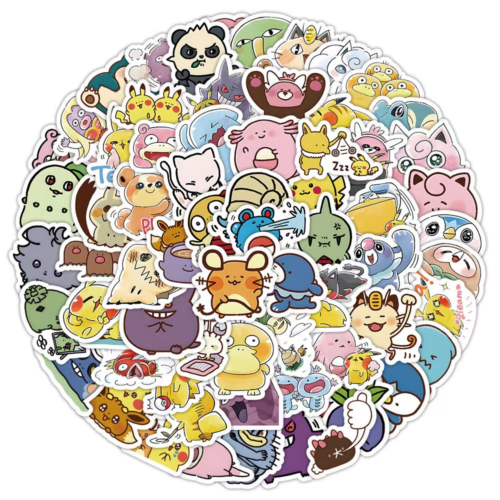 Pokemon Stickers Miếng Dán Hình Pokemon Chống Thấm Nước Dễ Thương Vui Nhộn Trang Trí Laptop / Điện Thoại