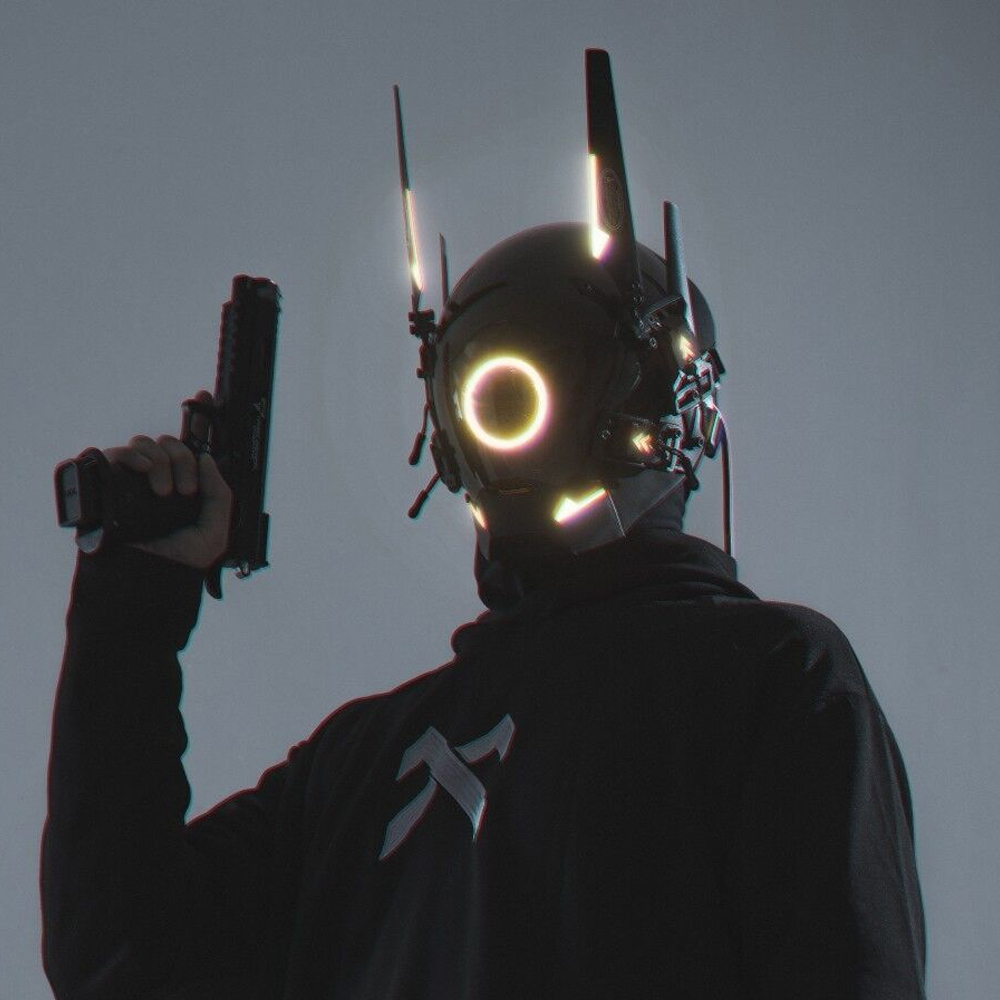 Cyberpunk Mặt Nạ Vòng Đèn Led Samurai Mặt Nạ Halloween/Vai Trò Chơi/Chụp Hình Ngoài Trời/Đạo Cụ Sân Khấu Biểu Diễn