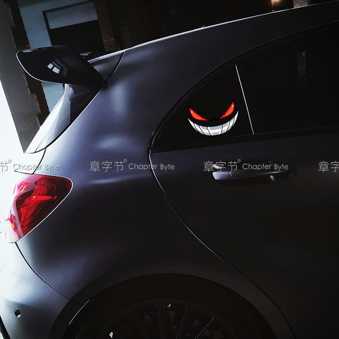 Hl Miếng Dán Phản Quang Chống Thấm Nước Hình Đôi Mắt Quỷ Độc Đáo Trang Trí Xe Hơi / Xe Máy