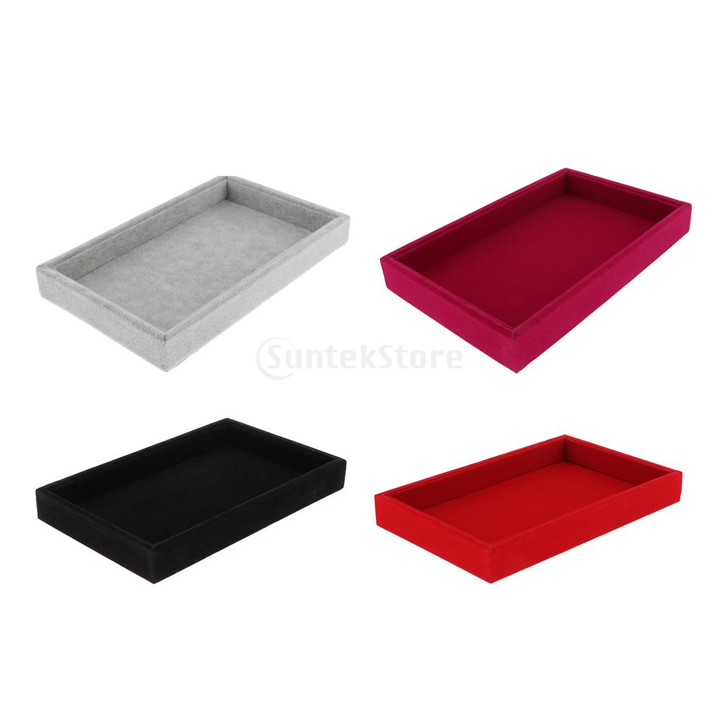 Nhung Khay Đựng Trang Sức Trưng Bày Màn Hình Tổ Chức Cho Dây Chuyền Vòng Tay Hộp Nhẫn Trưng Bày Trang Sức Hộp Bảo Quản Giá Đỡ