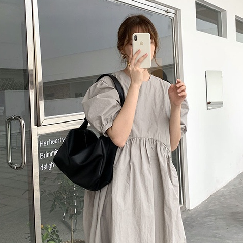 Mischa Túi Xách Da PU Mềm Màu Trơn Thắt Nút Dễ Phối Đồ Thời Trang niche